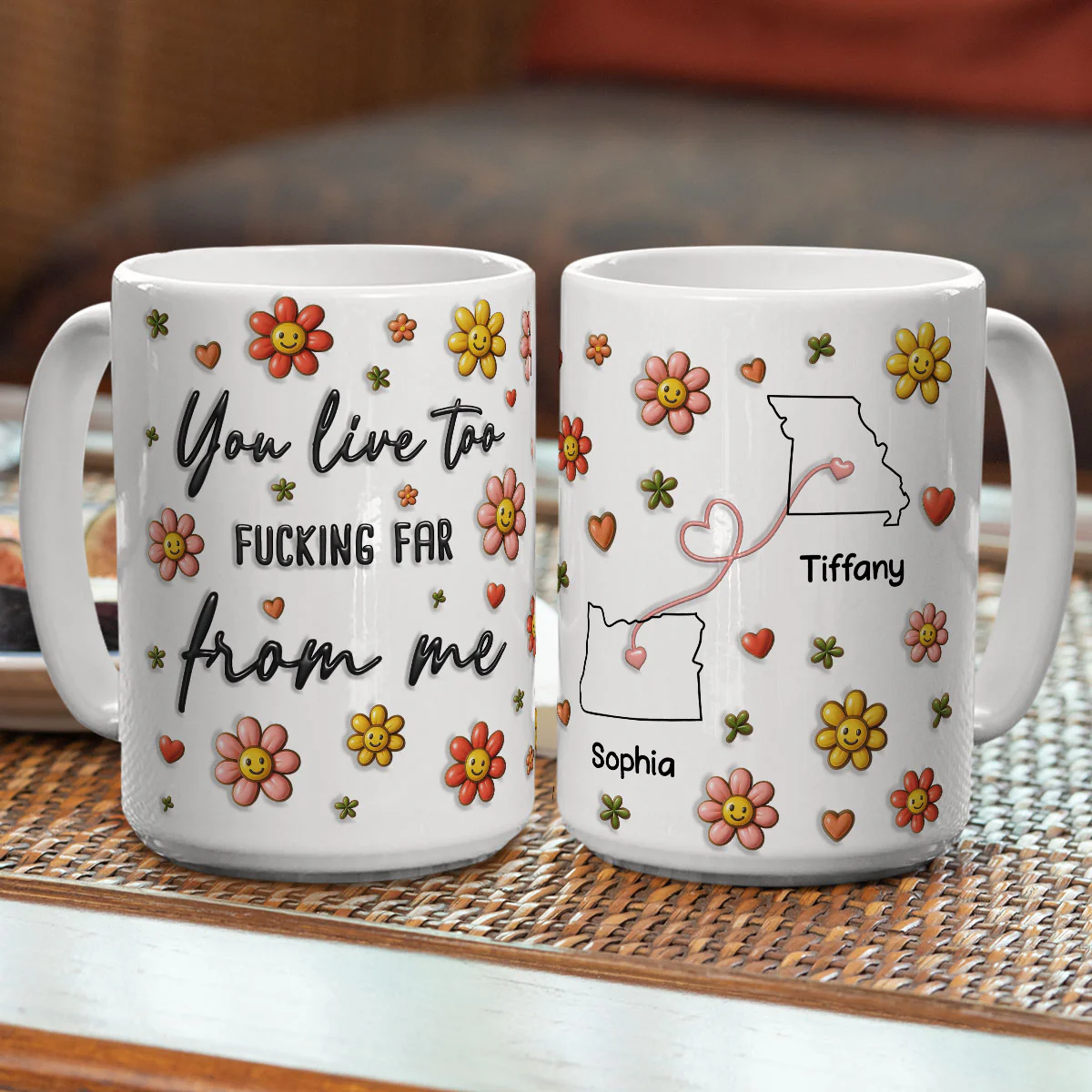 Hate How Far You Are - Personalized Custom 3D Inflated Effect Mug - Image 2