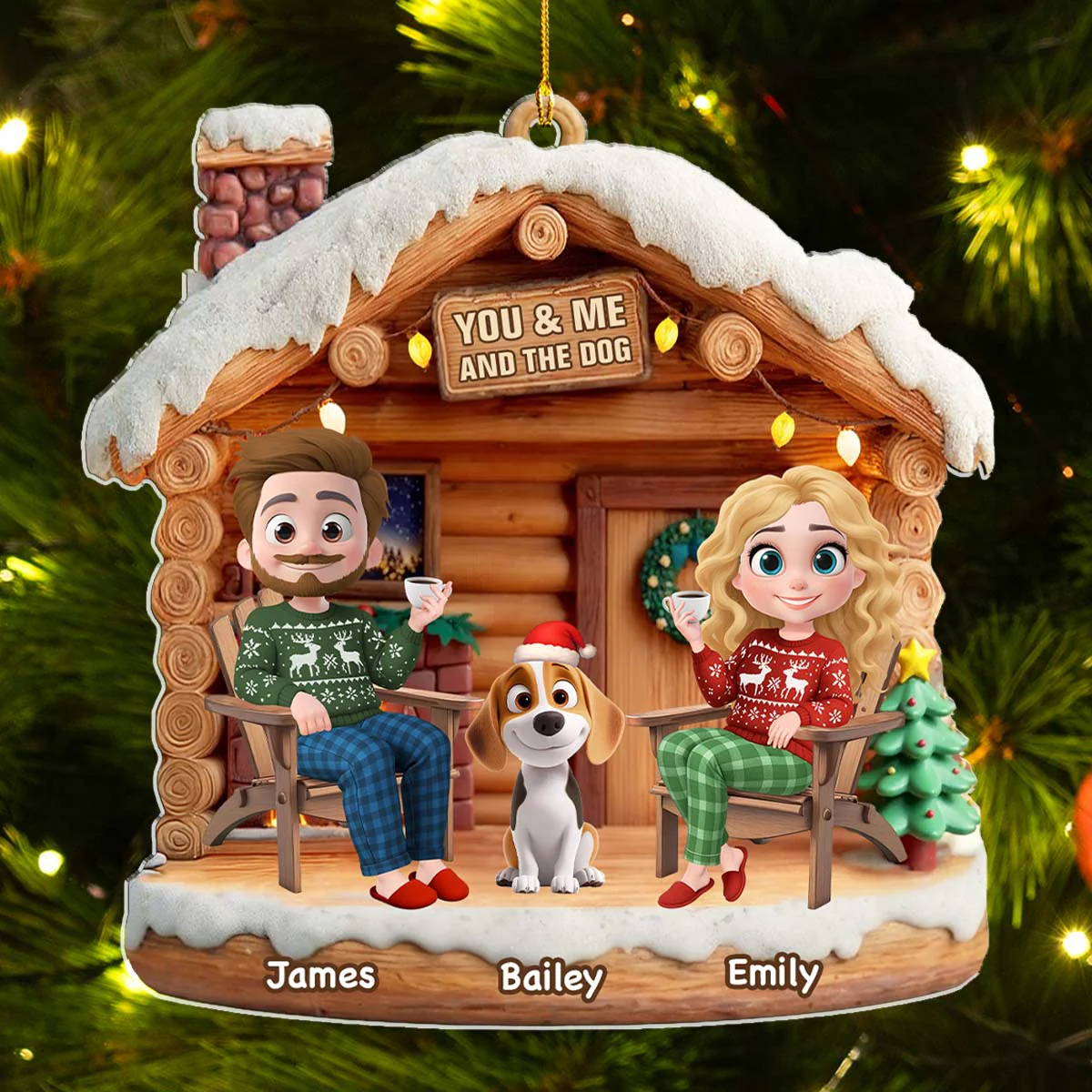 Have A Chat With Dogs - Personalized Custom 3D Effect Acrylic Ornament - Image 2