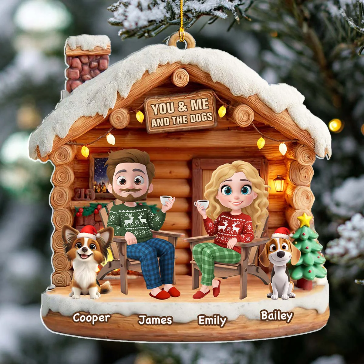 Have A Chat With Dogs - Personalized Custom 3D Effect Acrylic Ornament - Image 4