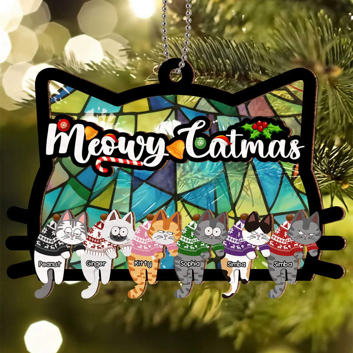 Have A Pawsome Christmas - Personalized Custom Suncatcher Ornament - Image 4