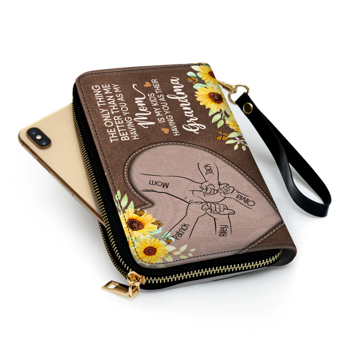 Having You As A Mom - Personalized Custom Leather Wallet - Image 2