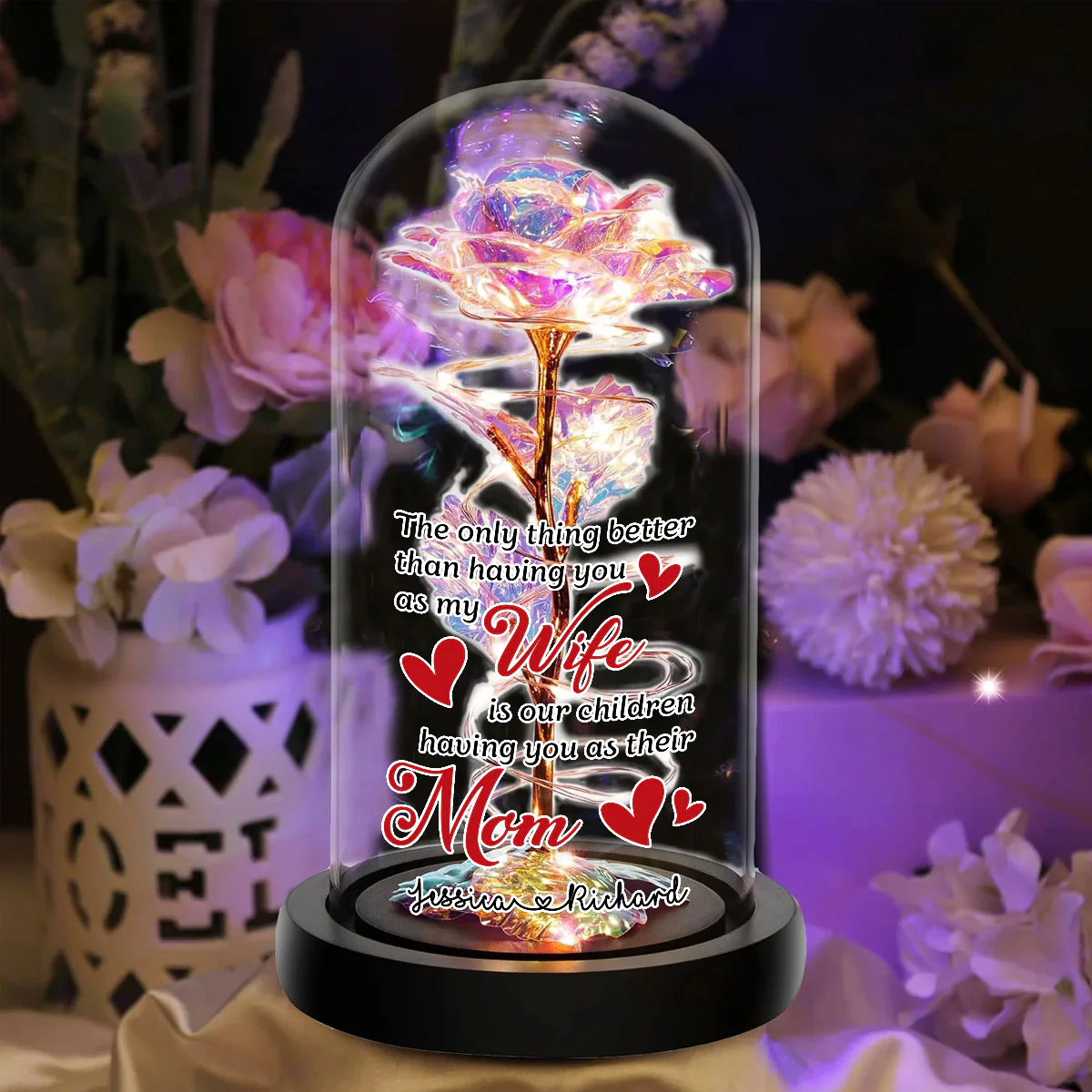 Having You As My Wife - Personalized Custom Sparkly Rose - Image 4