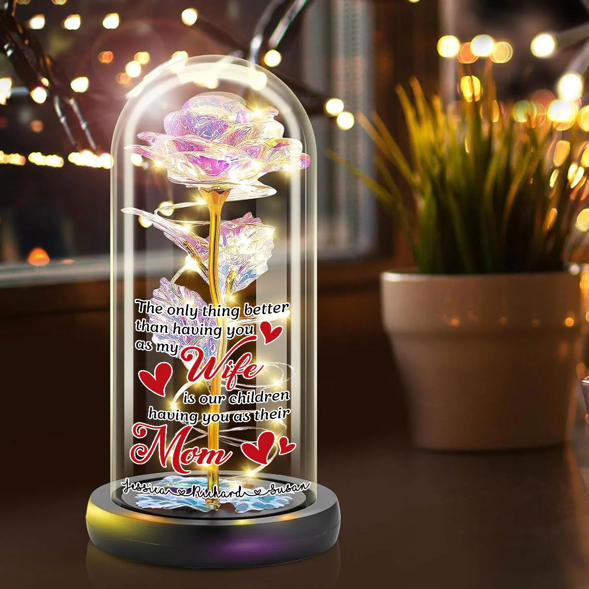 Having You As My Wife - Personalized Custom Sparkly Rose - Image 5