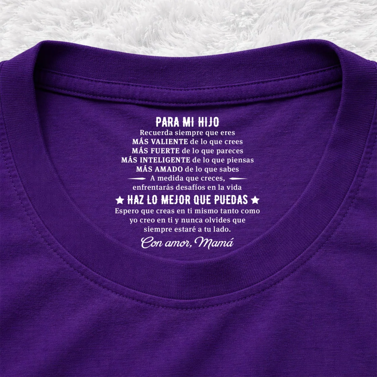 Haz Lo Mejor Que Puedas - Camiseta Personalizada con Impresión en el Cuello Interior - Image 11