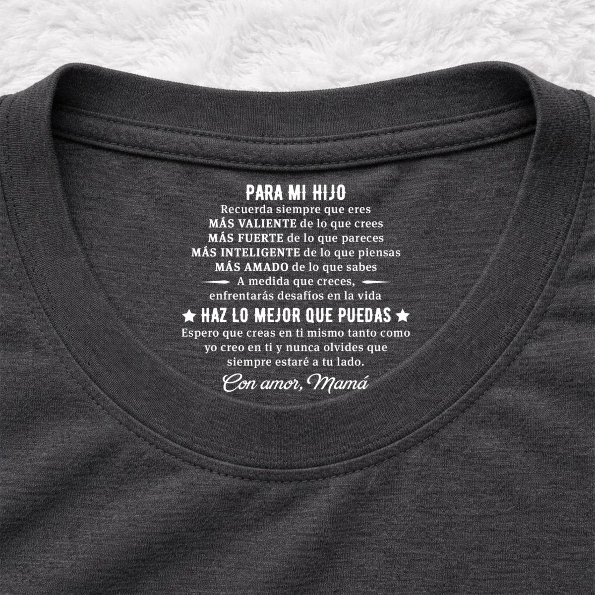 Haz Lo Mejor Que Puedas - Camiseta Personalizada con Impresión en el Cuello Interior - Image 8