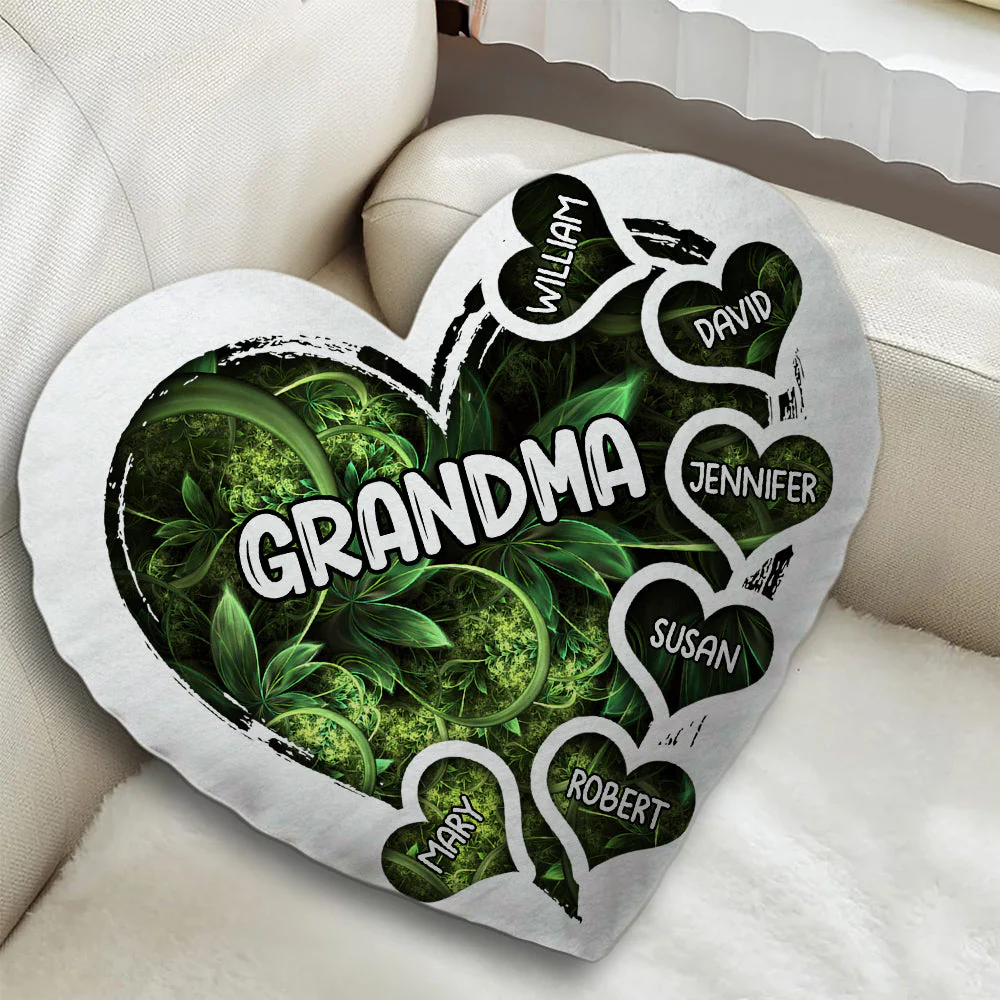 Heart Of Grandma - Personalized Custom Shaped Pillow - Image 3