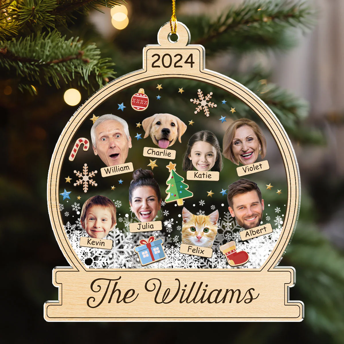 Heartfelt Family - Personalized Custom Acrylic Ornament - Image 4