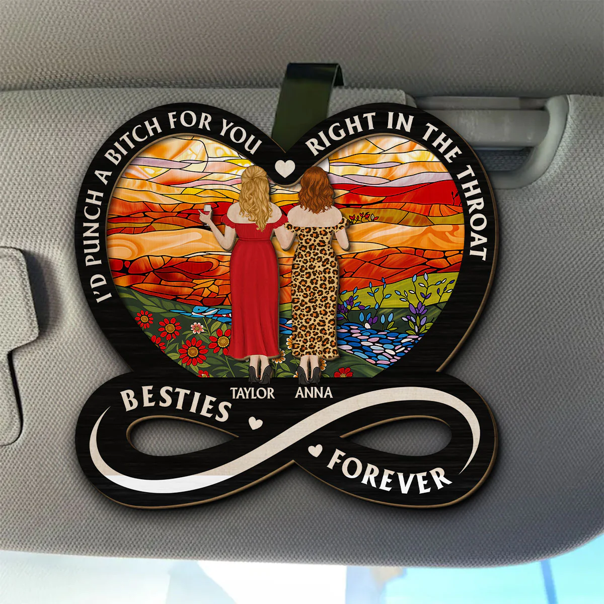 Heartfelt Friendship Forever - Personalized Custom Car Visor Clip - Image 2