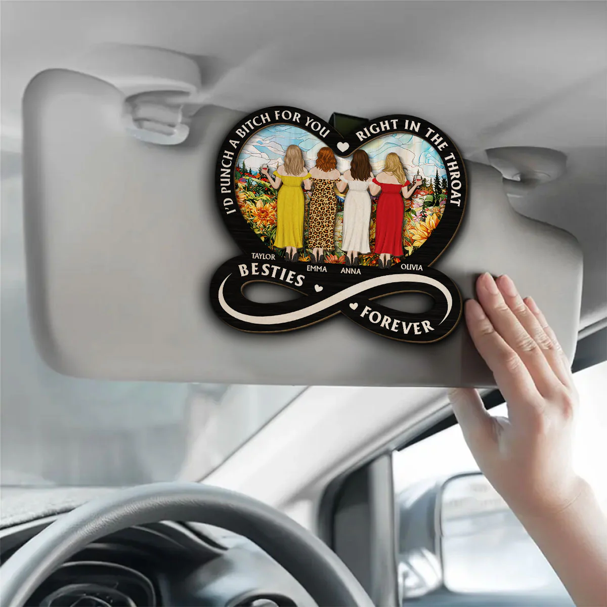 Heartfelt Friendship Forever - Personalized Custom Car Visor Clip - Image 3