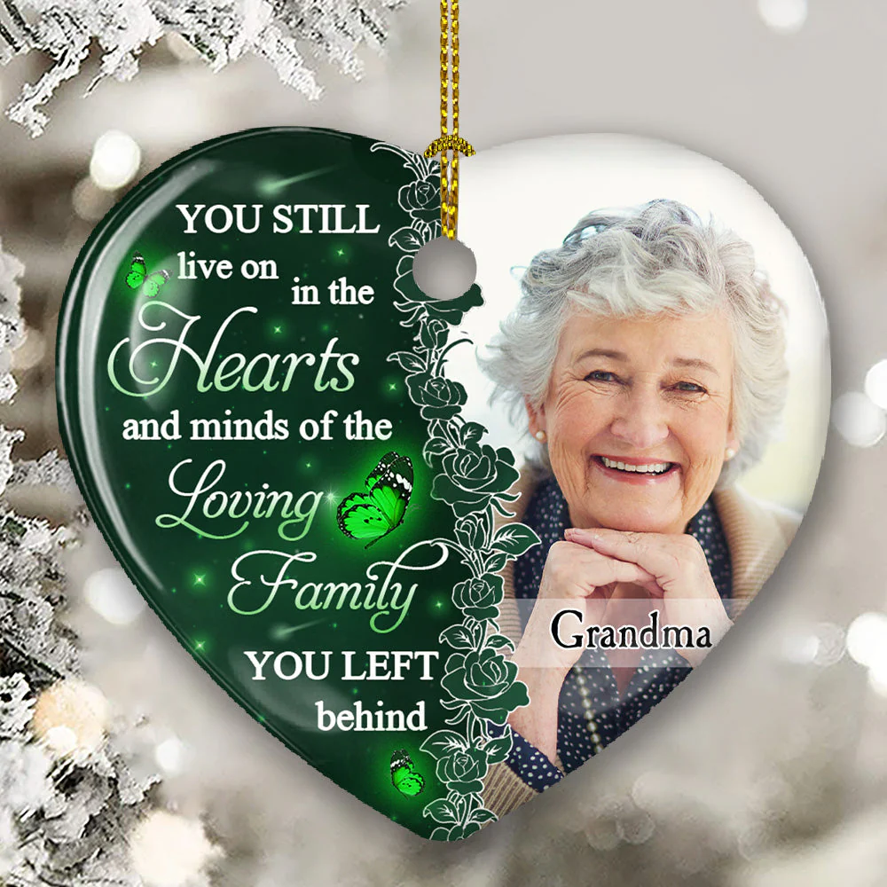 Hearts And Minds - Personalized Custom Heart Ceramic Christmas Ornament - Image 6