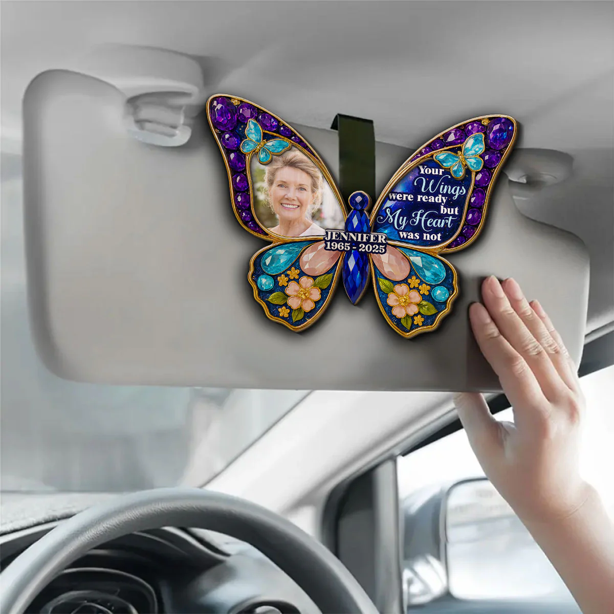 Hearts And Minds - Personalized Custom Car Visor Clip - Image 4