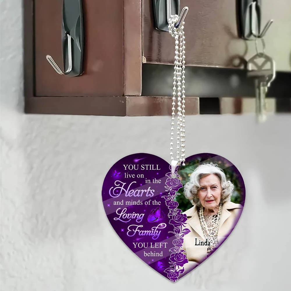 Hearts And Minds - Personalized Custom Photo Car Ornament - Photo memorial - Image 3