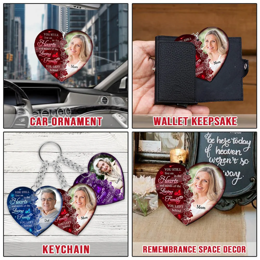 Hearts And Minds - Personalized Custom Photo Car Ornament - Photo memorial - Image 7