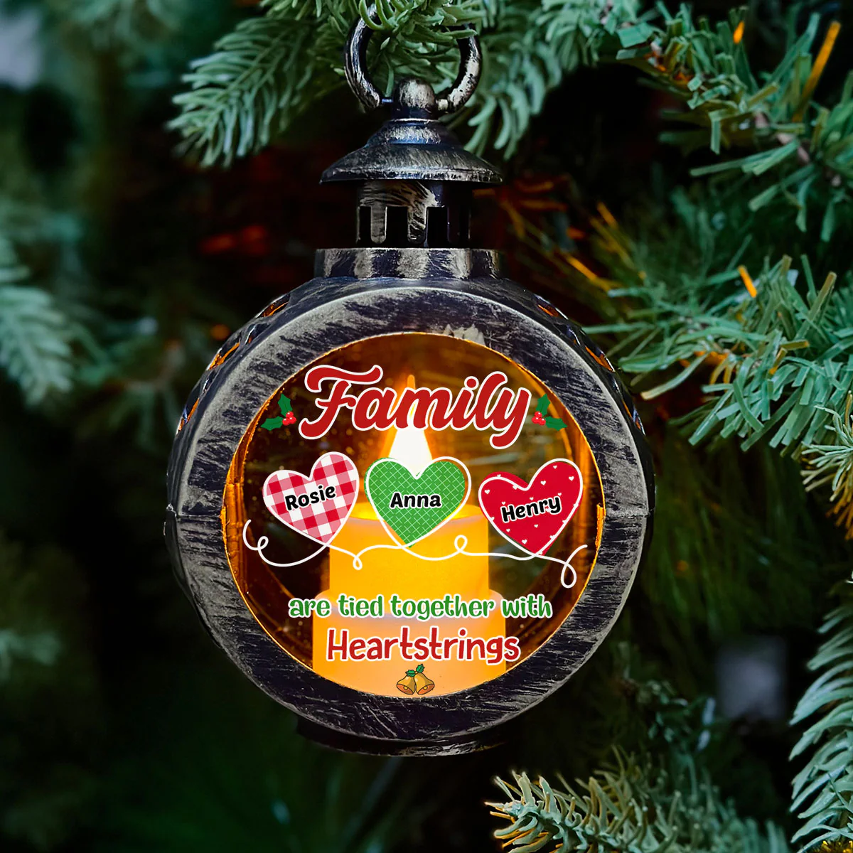 Heartstrings - Personalized Custom Christmas Lantern - Image 2