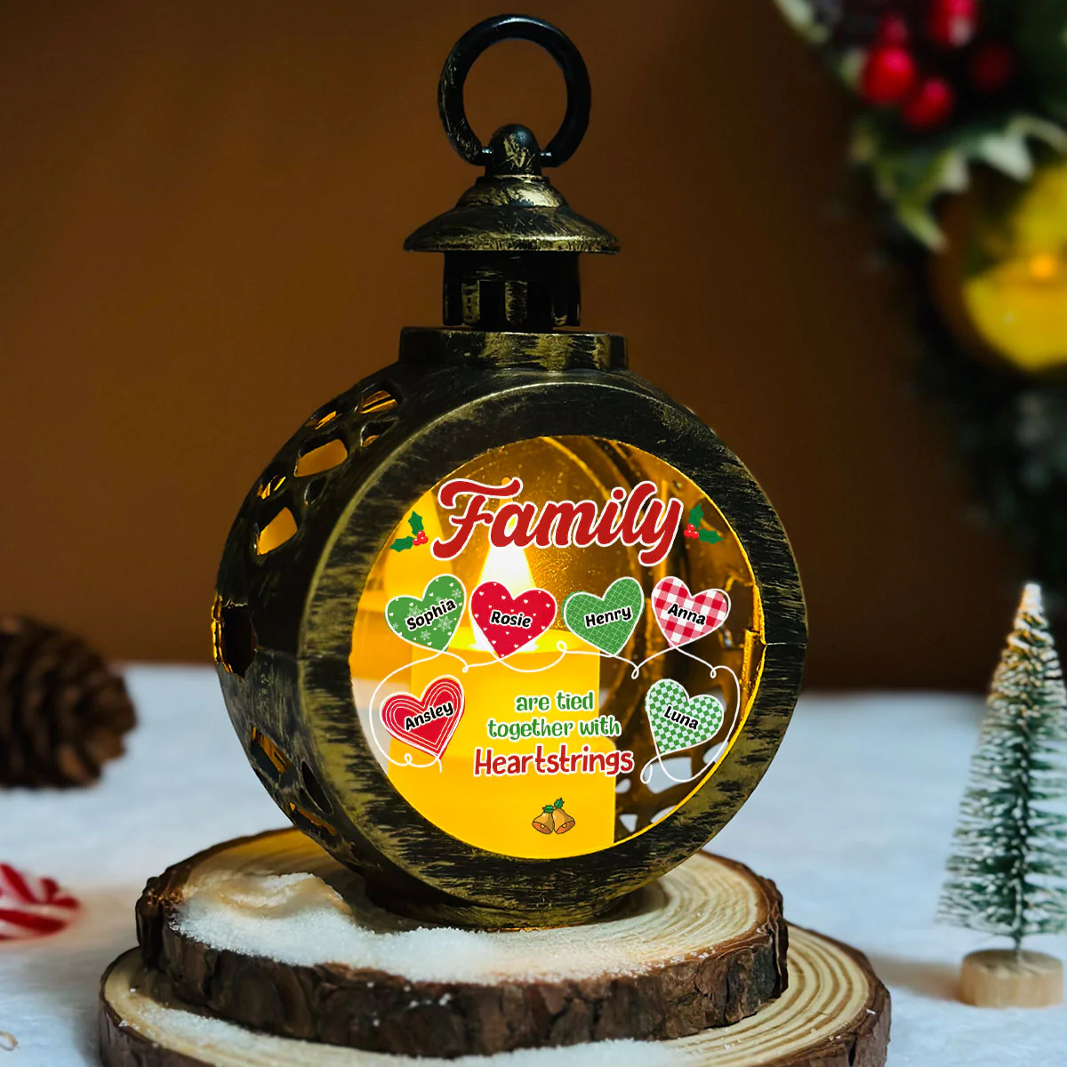 Heartstrings - Personalized Custom Christmas Lantern - Image 5