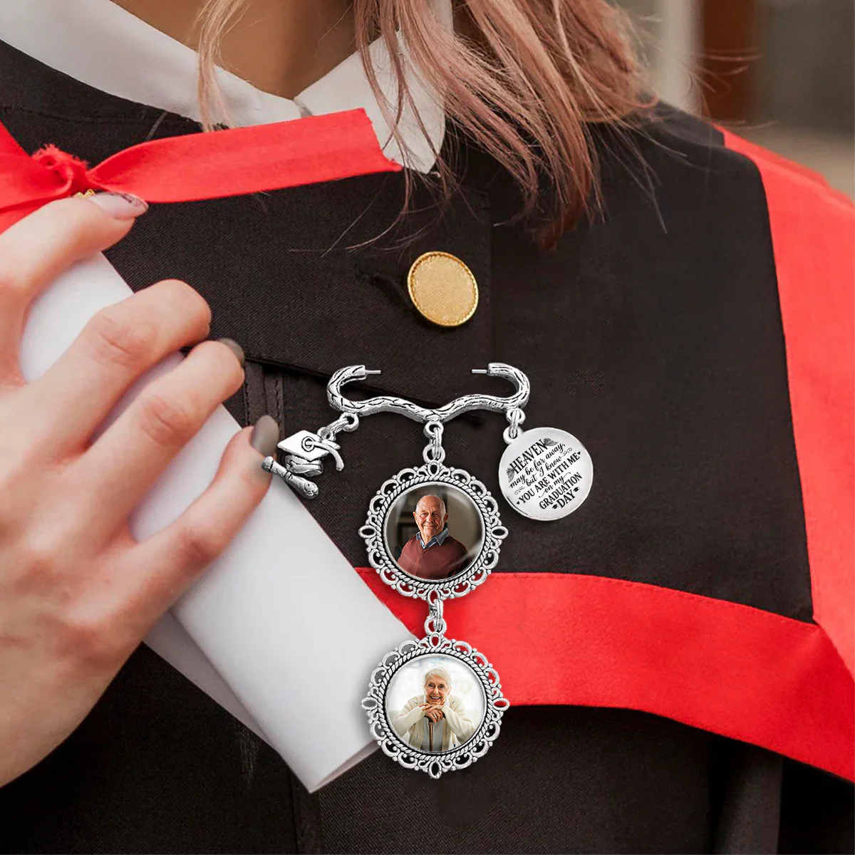 Heaven May Be Far Away - Personalized Custom Graduation Tassel Pin - Image 5