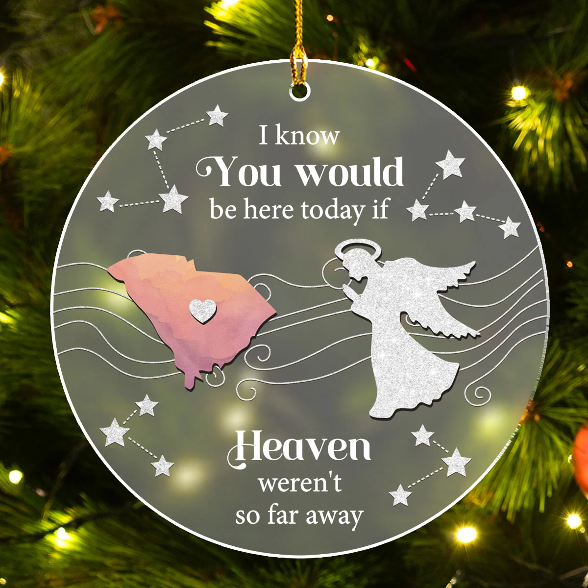 Heaven - Personalized Custom Frosted Acrylic Ornament - Image 3