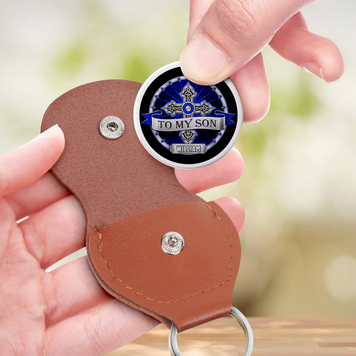 Heavenly Protection For My Son - Personalized Custom Pocket Hug - Image 3