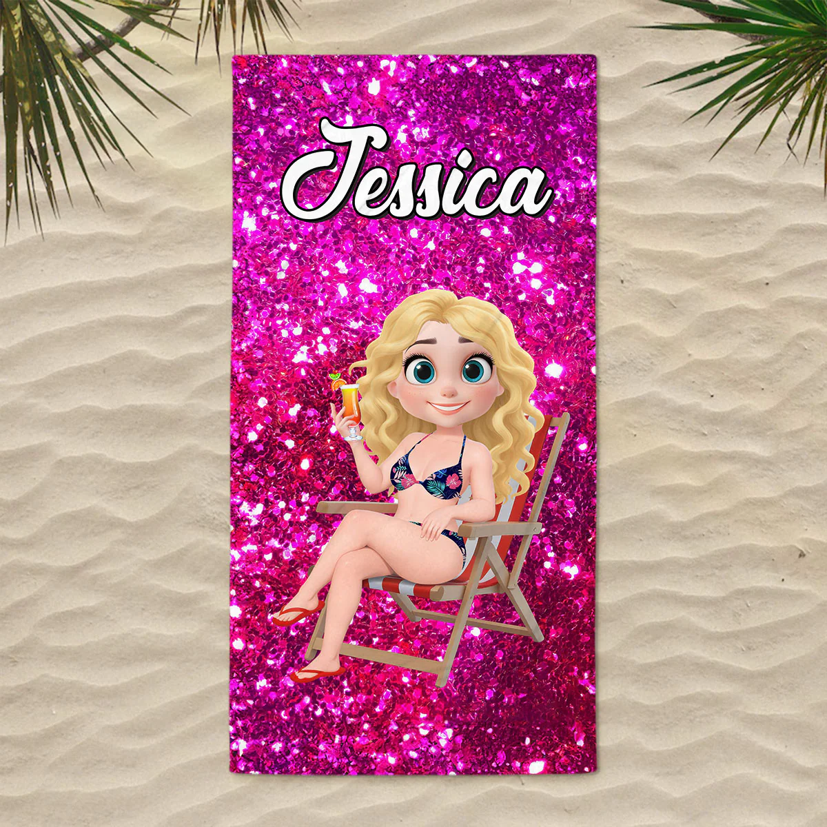 Hello Gorgeous - Personalized Custom Beach Towel - Image 2