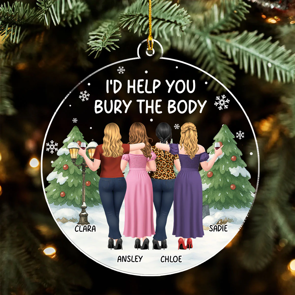 Help You Bury The Body - Personalized Custom Acrylic Ornament - Image 3