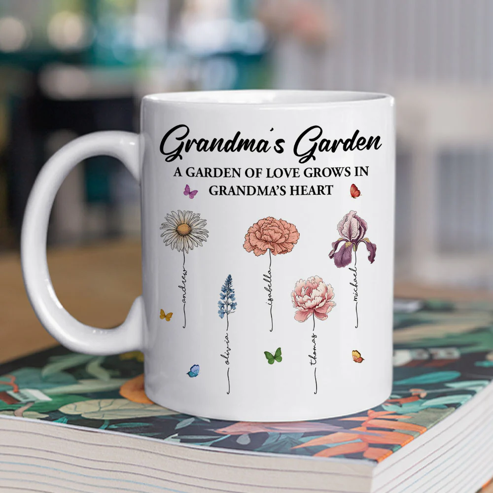 Her Garden Grows With Love  - Personalized Custom Coffee Mug - Image 2