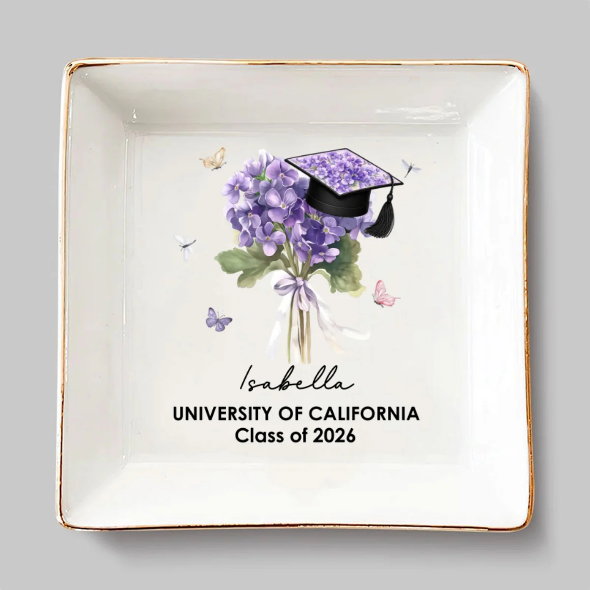 Her Graduation Bloom - Personalized Custom Jewelry Dish - Image 7