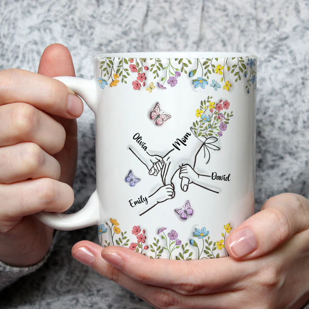 Her Hands Hold My Heart - Personalized Custom 3D Inflated Effect Mug - Image 3