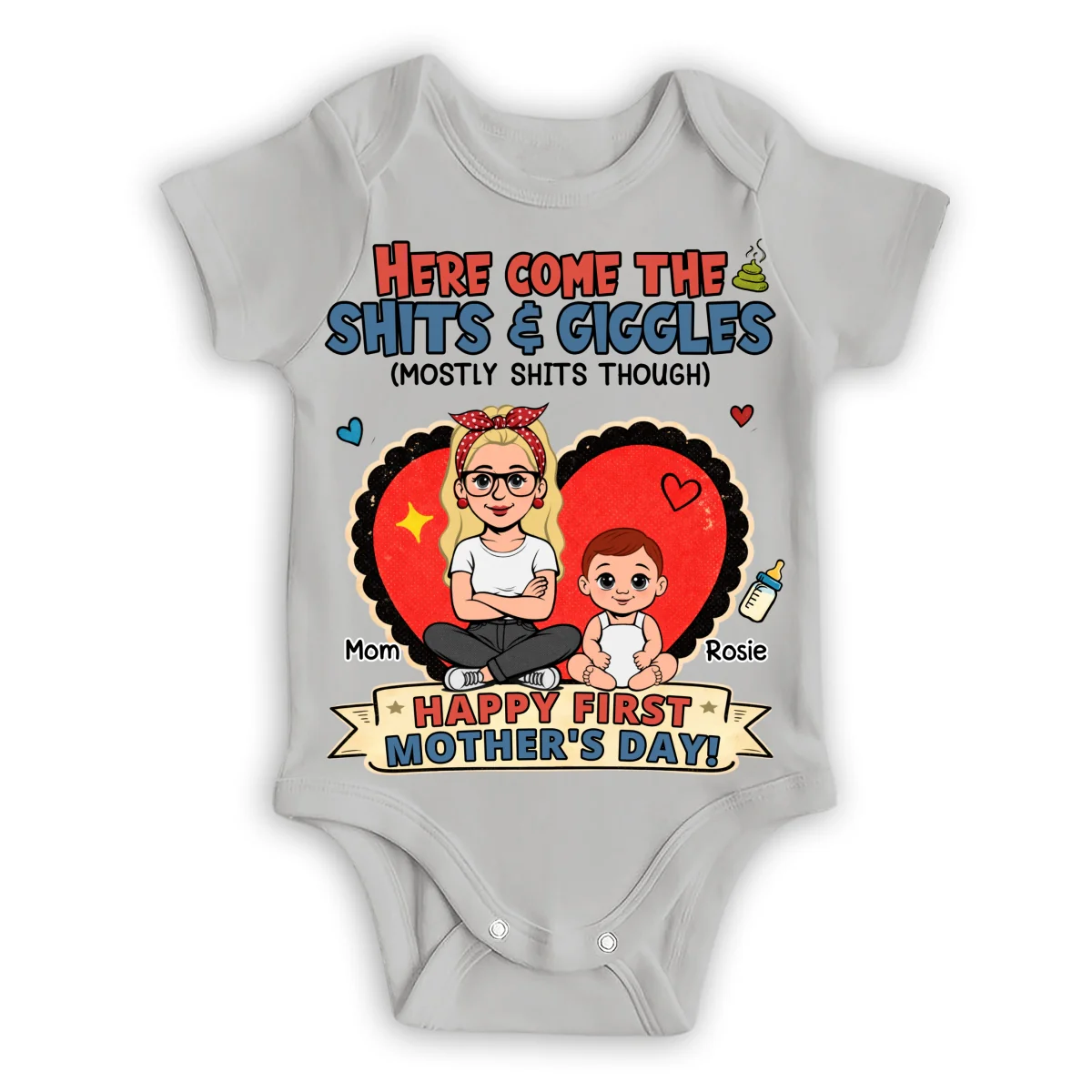 Here Come The Giggles - Personalized Custom Baby Onesie - Image 7