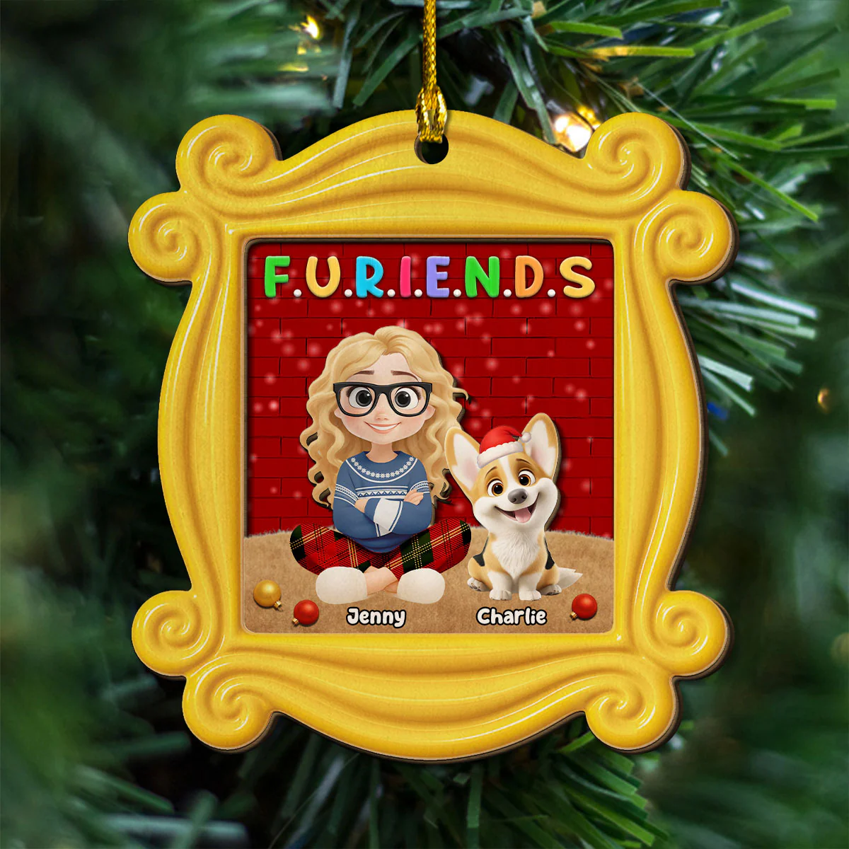 Here For You - Personalized Custom 2-layer Wood Ornament - Image 3