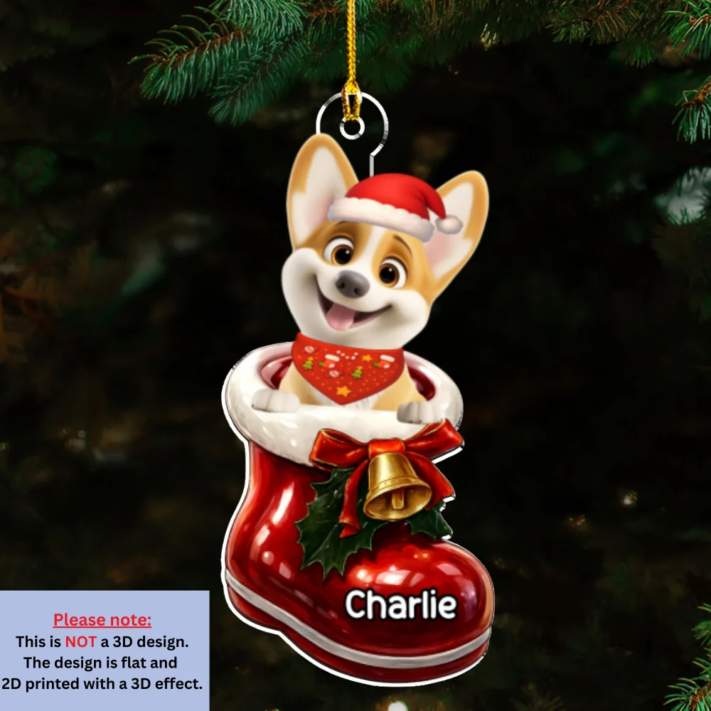 Here In Your Shoes - Personalized Custom 3D Effect Acrylic Ornament - Image 6