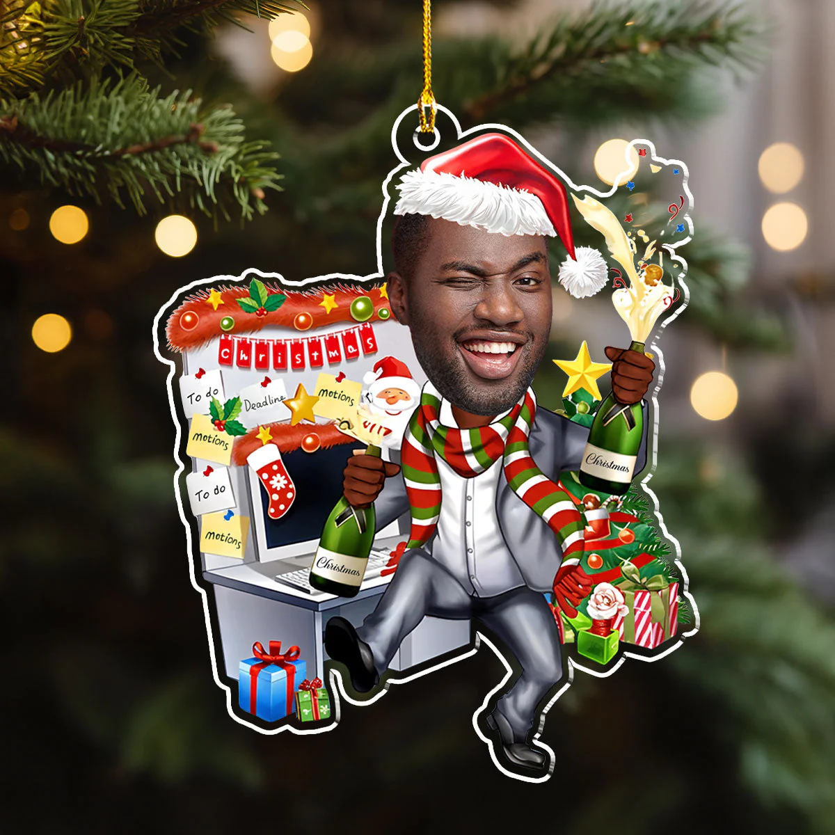 Here Is My Coworker 3 - Personalized Custom Acrylic Ornament - Image 3