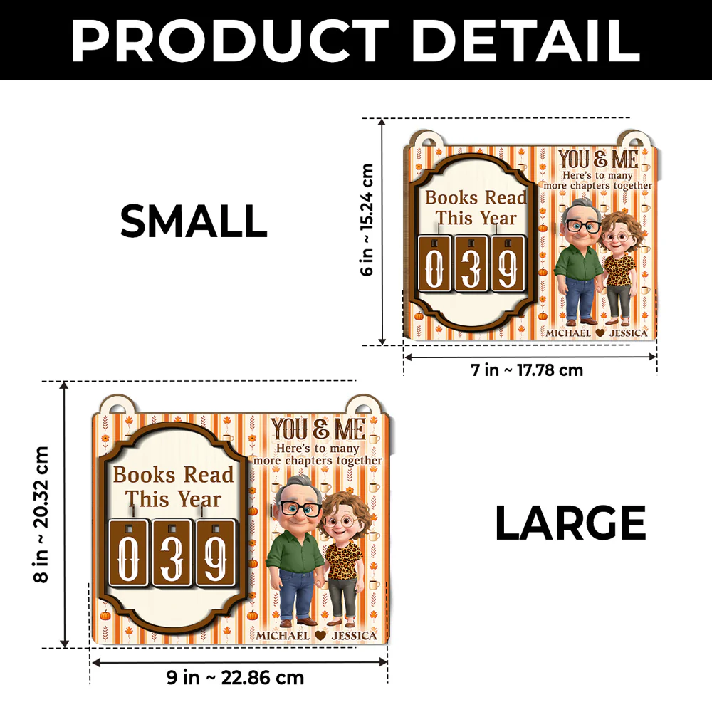 Here Is To Many More Chapters Together - Personalized Custom Tracker Sign - Image 5
