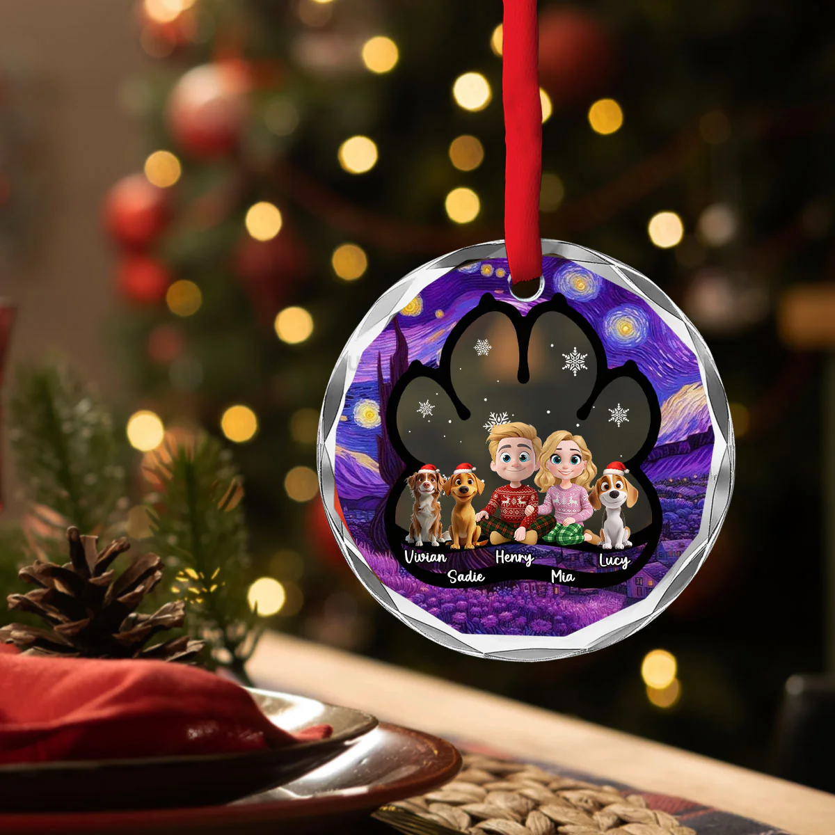 Here With Each Other - Personalized Custom Glass Ornament - Image 2