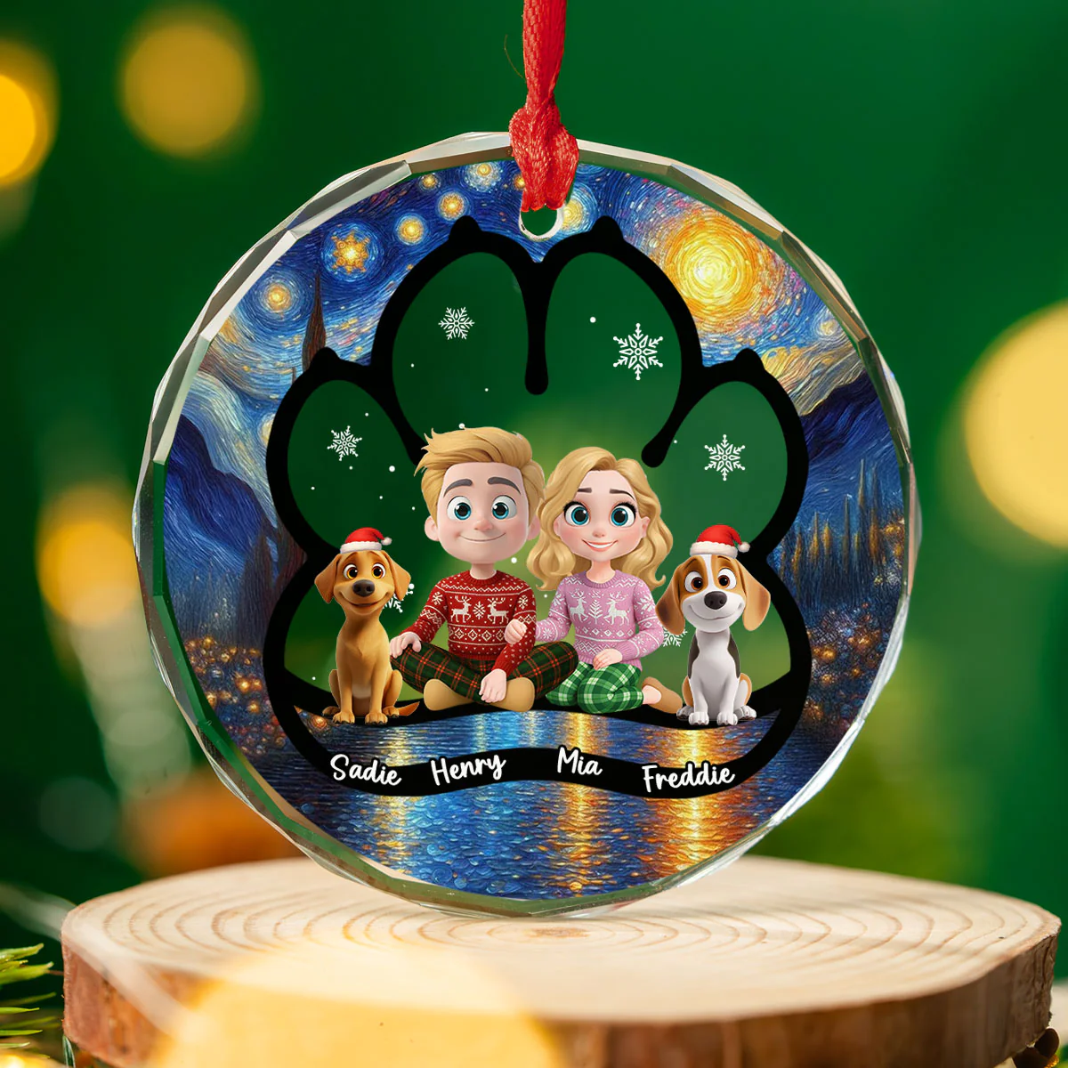 Here With Each Other - Personalized Custom Glass Ornament - Image 3