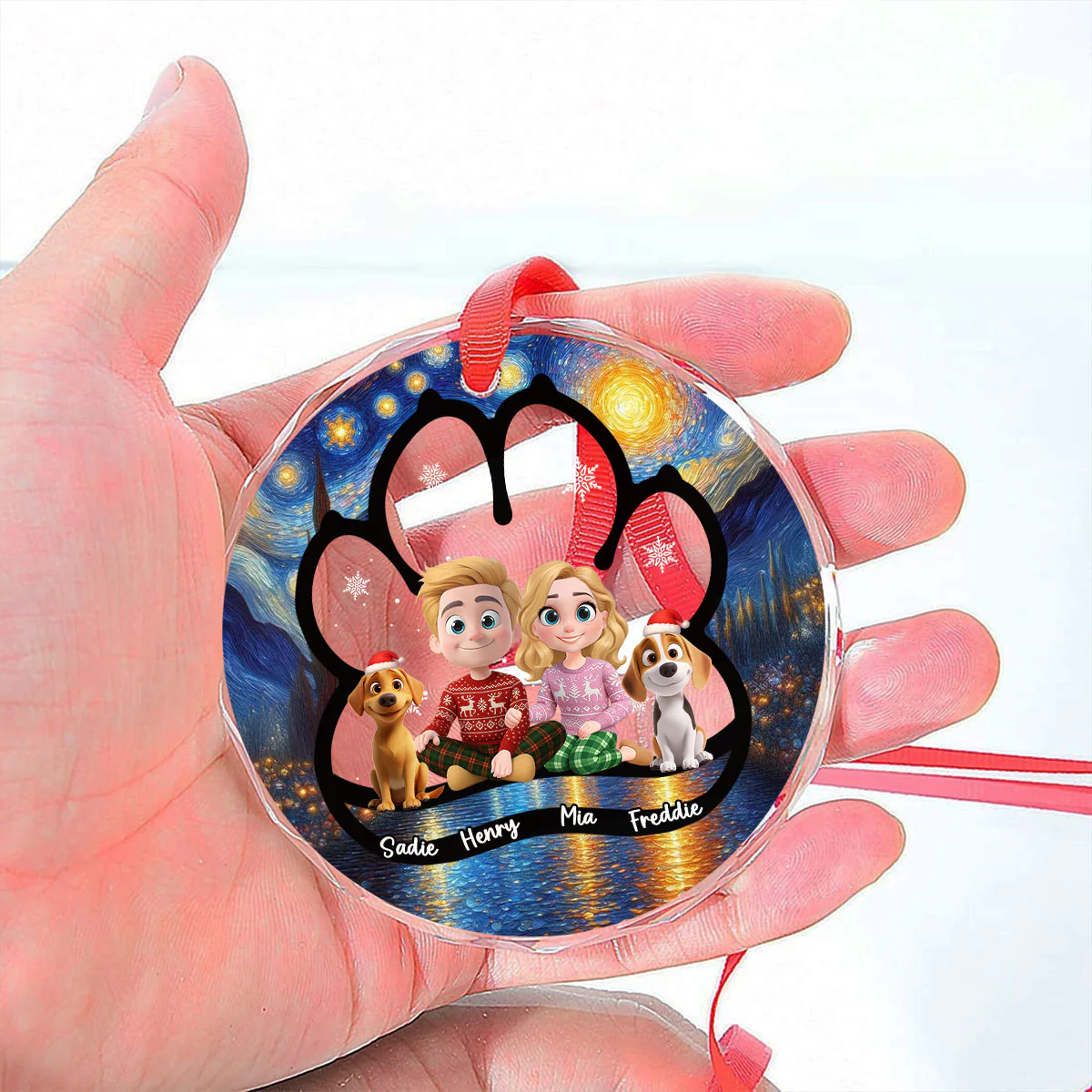 Here With Each Other - Personalized Custom Glass Ornament - Image 4