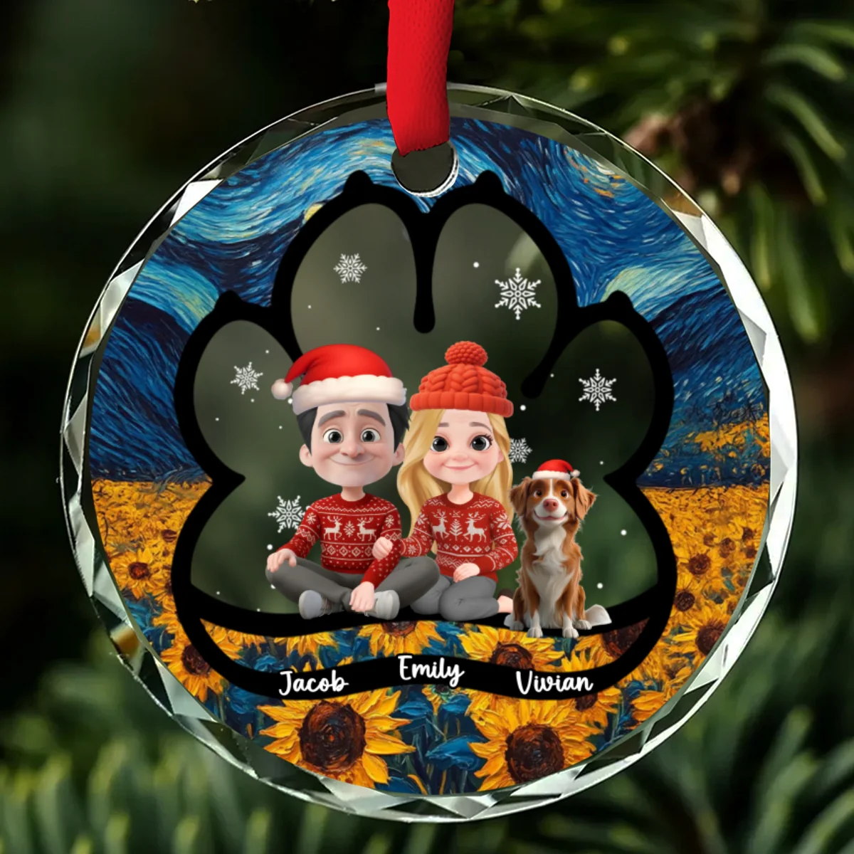 Here With Each Other - Personalized Custom Glass Ornament - Image 6