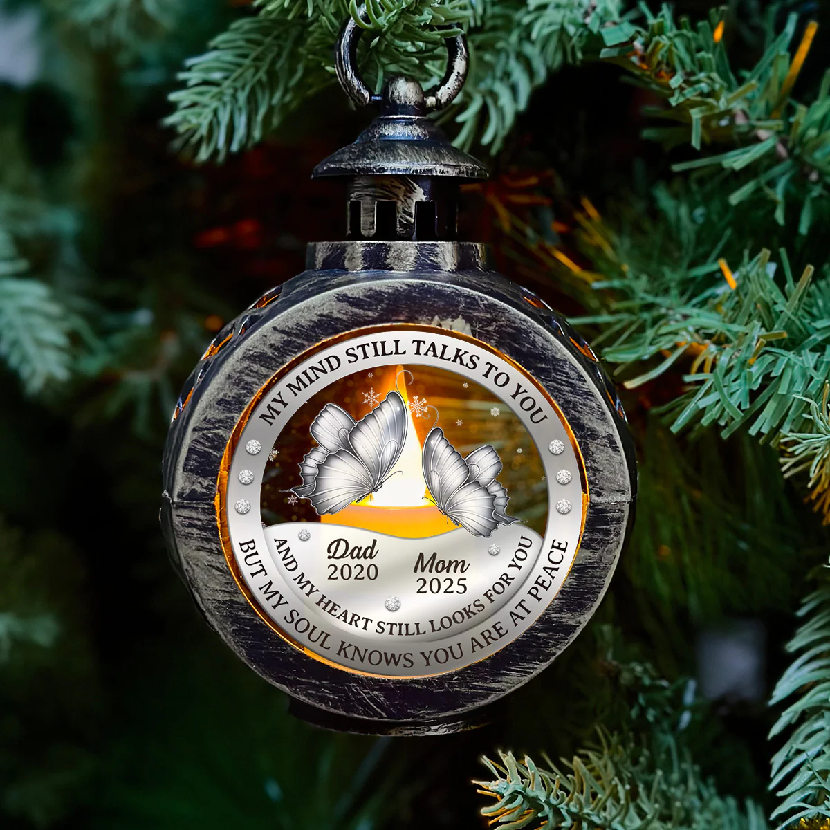 Here With You - Personalized Custom 3D Effect Christmas Lantern - Image 2