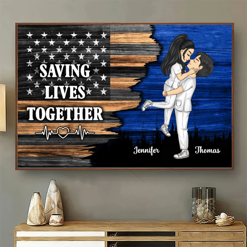 Hero Couple Kissing  - Personalized Custom Poster - Image 7