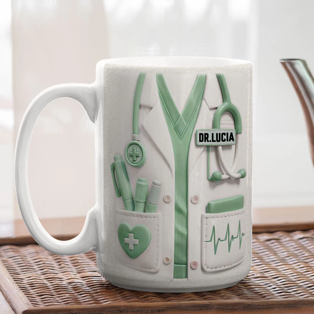 Heroes In White Coats - Personalized Custom 3D Inflated Effect Mug - Image 5