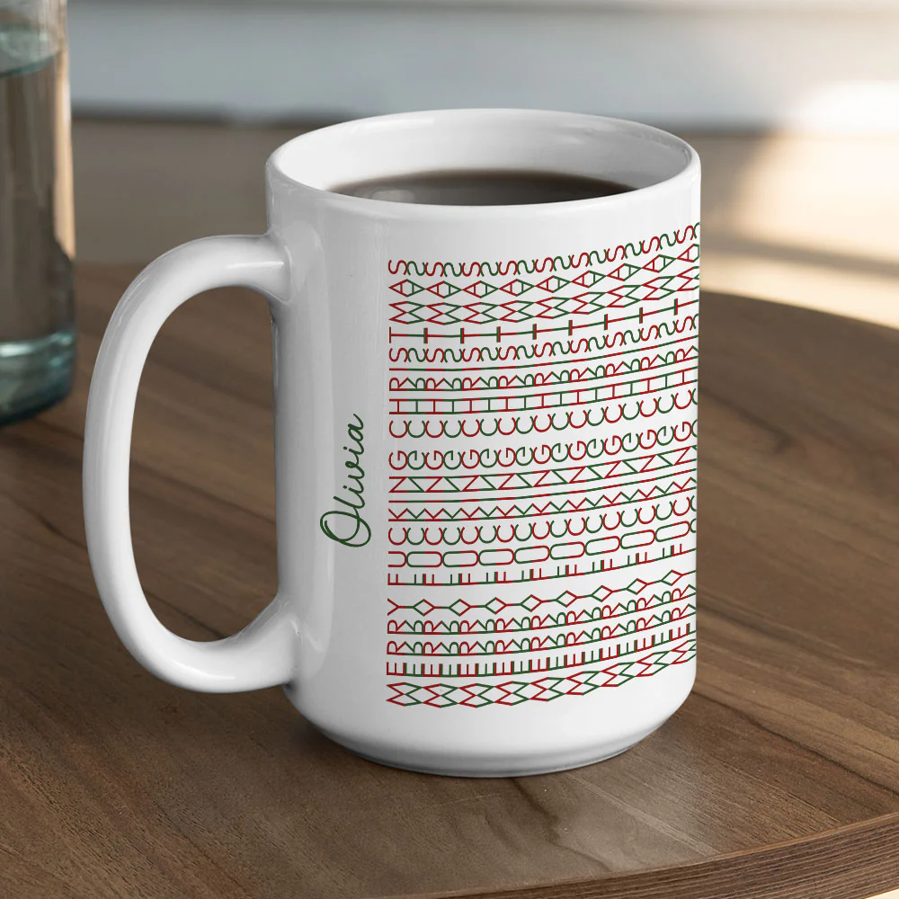 Hidden Swear Words Naughty Christmas - Personalized Custom Mug - Image 5