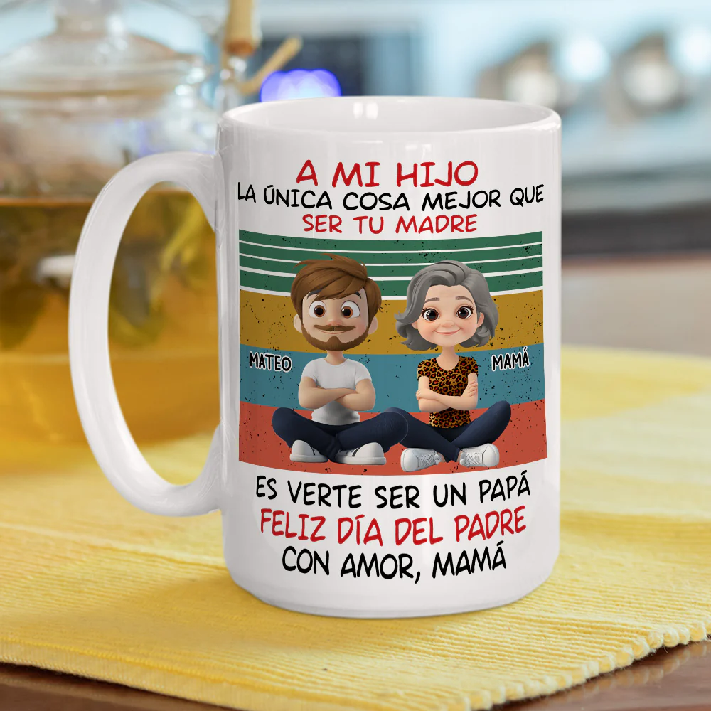 Hijo Increíble Mejor Papá - Taza Personalizada de Café - Image 3