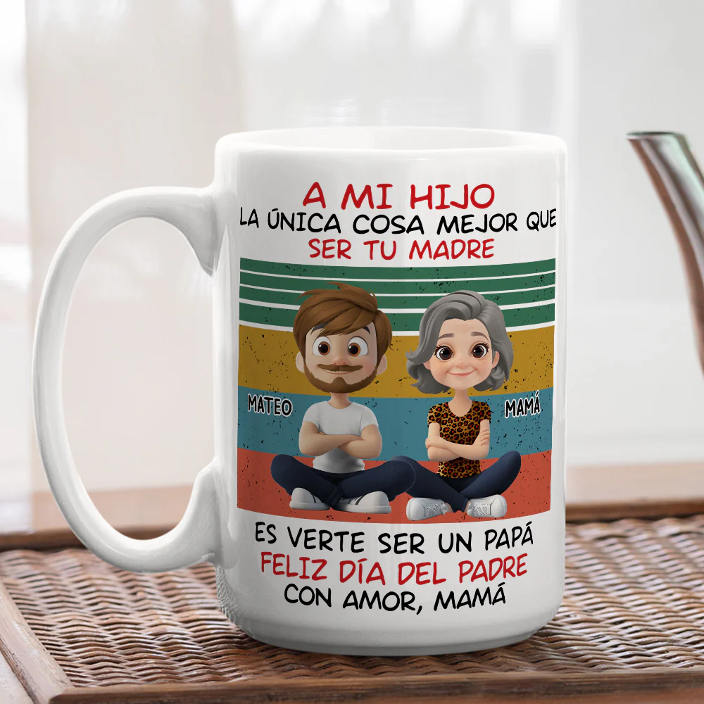 Hijo Increíble Mejor Papá - Taza Personalizada de Café - Image 5