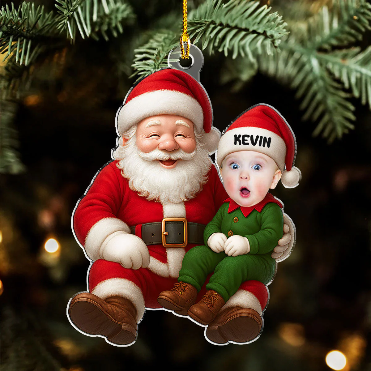 Ho Ho Ho Baby - Personalized Custom Acrylic Ornament - Image 3