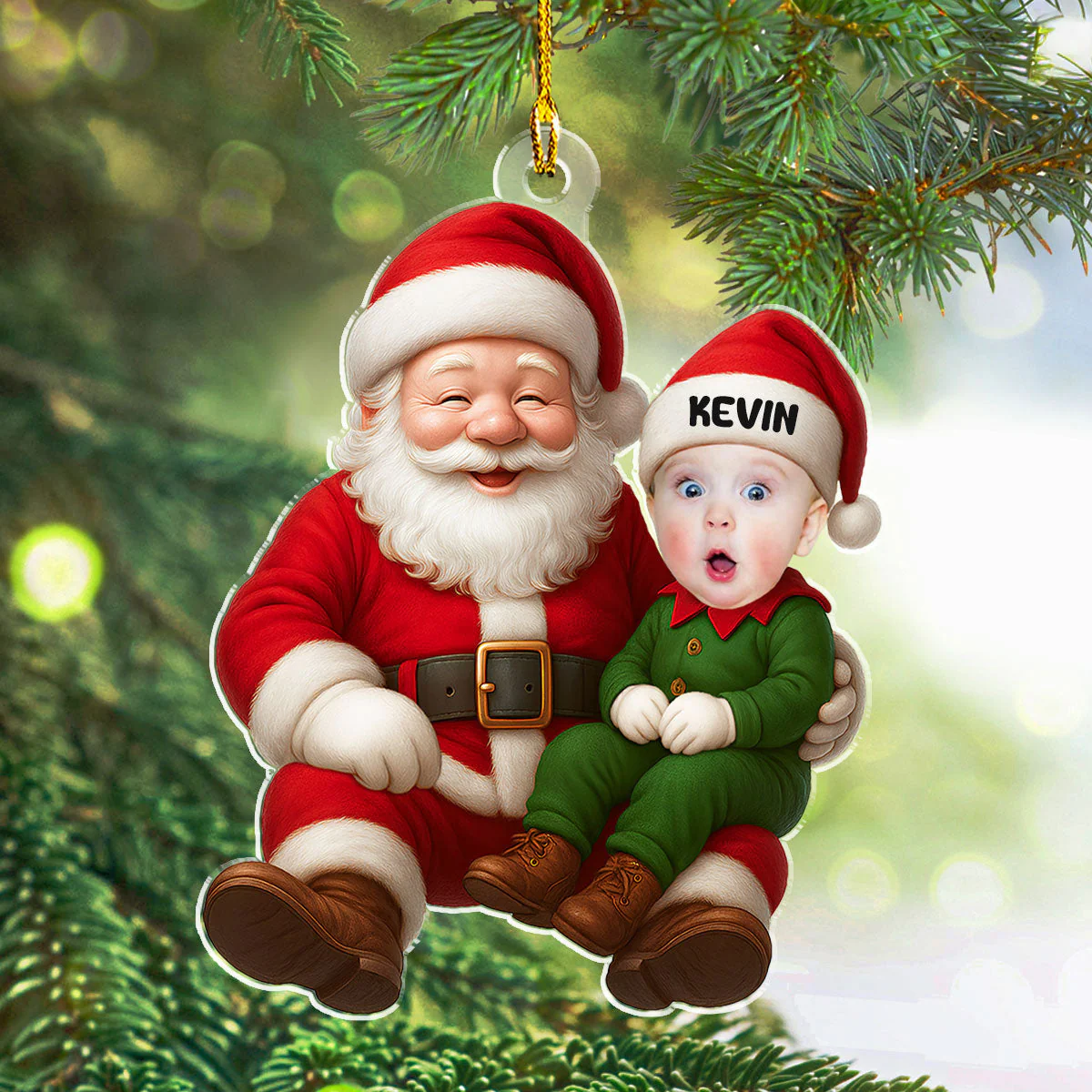 Ho Ho Ho Baby - Personalized Custom Acrylic Ornament - Image 4
