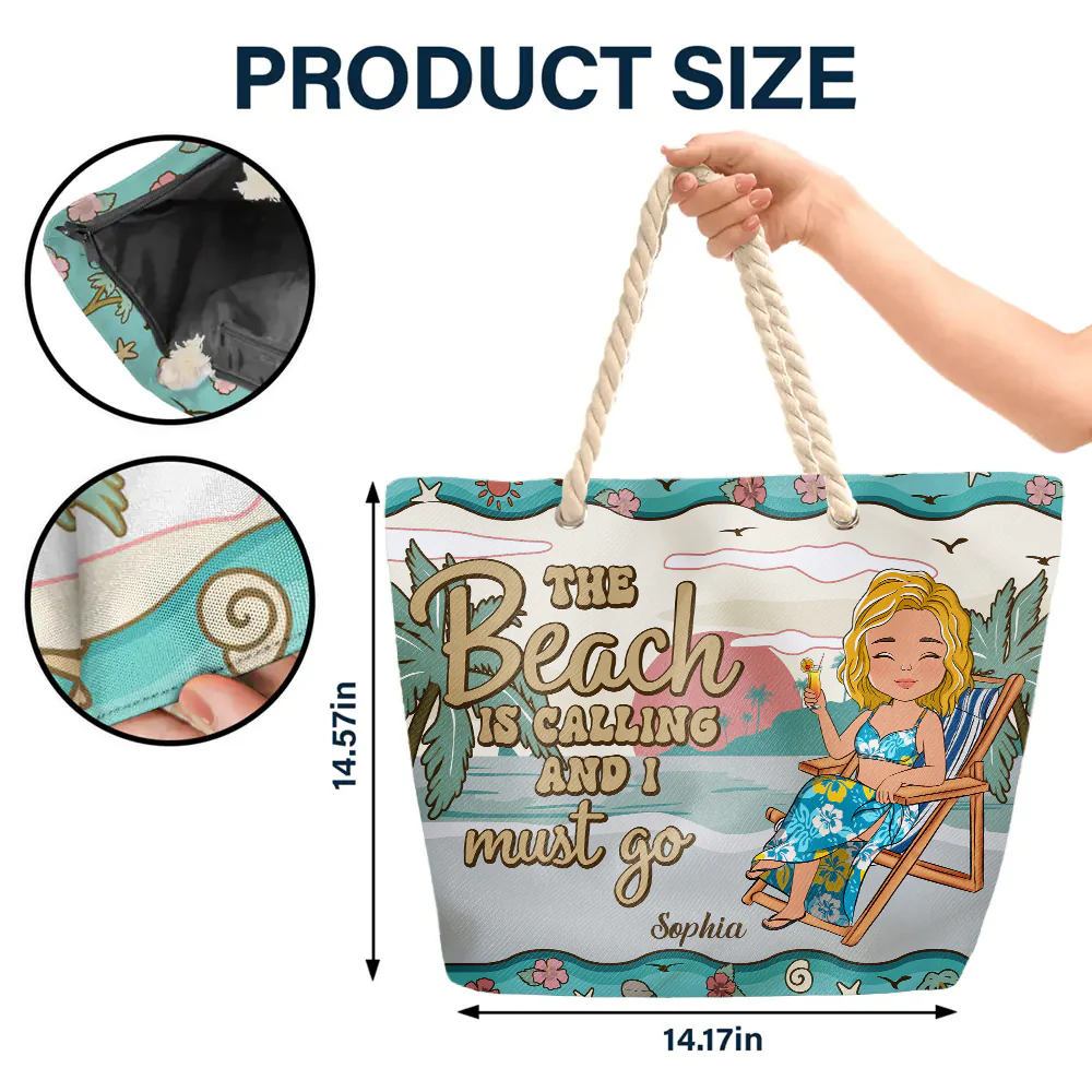Hola Beaches- Personalized Beach Bag - Image 6