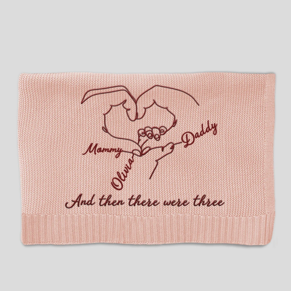 Hold Hands - Personalized Custom Embroidered Knitted Baby Blanket - Image 7