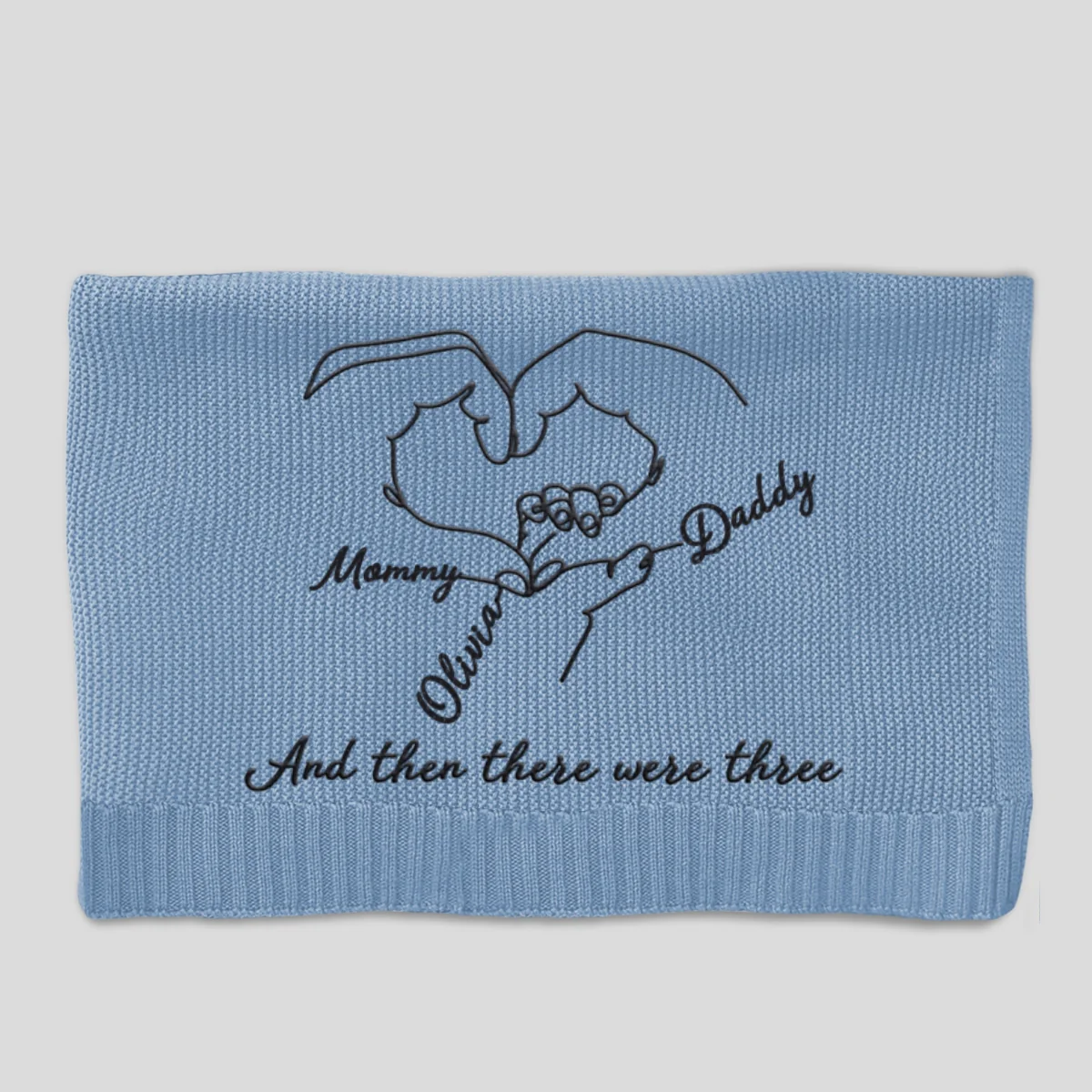 Hold Hands - Personalized Custom Embroidered Knitted Baby Blanket - Image 8