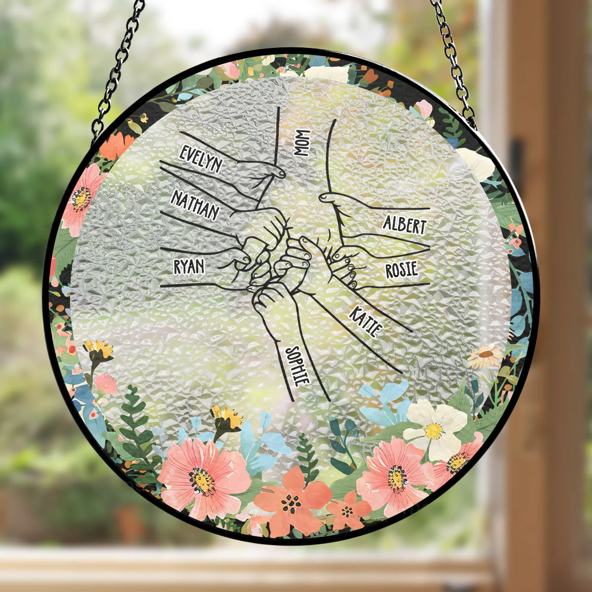 Hold My Hand Forever - Personalized Custom Window Hanging Suncatcher - Image 5
