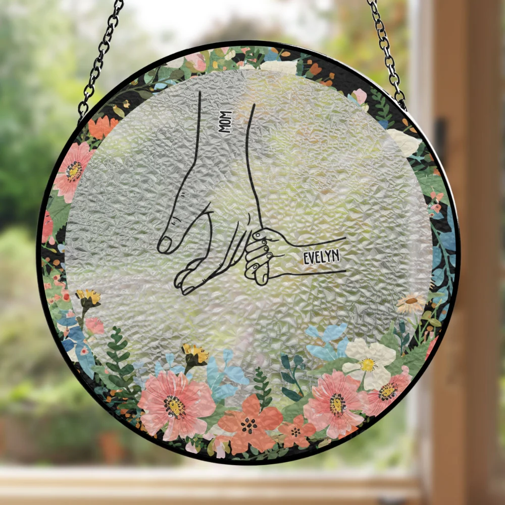 Hold My Hand Forever - Personalized Custom Window Hanging Suncatcher - Image 6