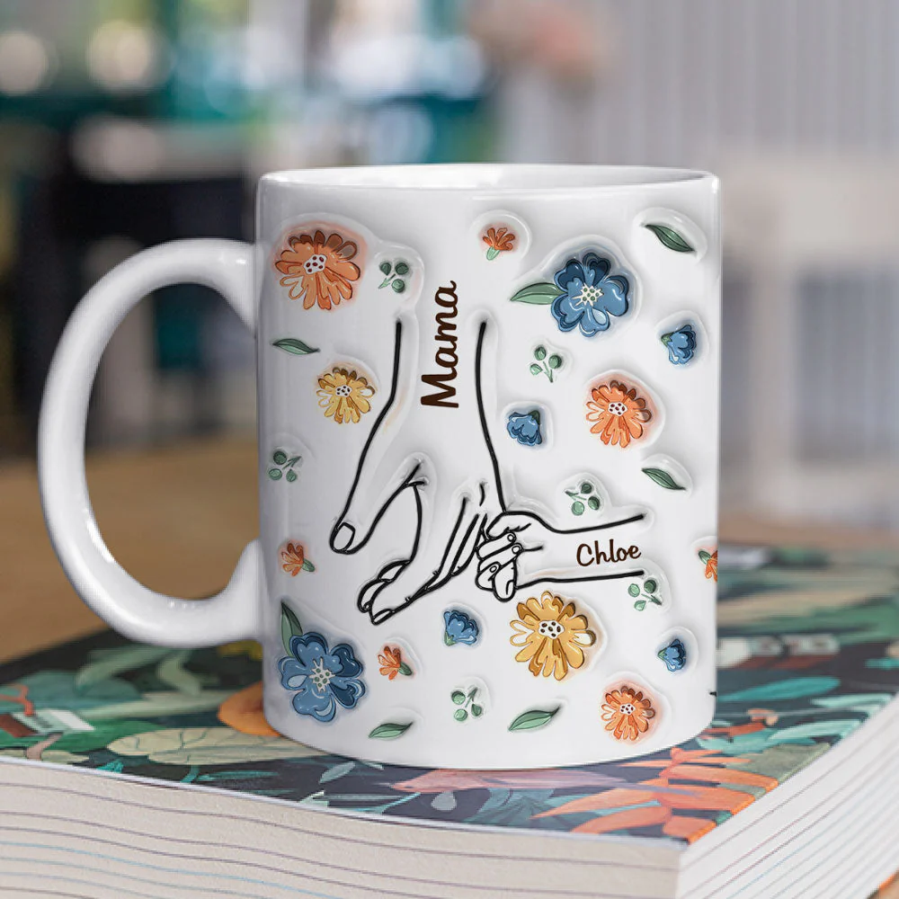 Hold My Hand, Hold My Heart - Personalized Custom 3D Inflated Effect Mug - Image 3